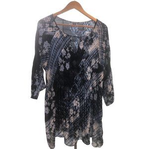 Roaman's Ladies Career PLUS SIZE 20 Blue Blouse Pastel Florals Office Attire